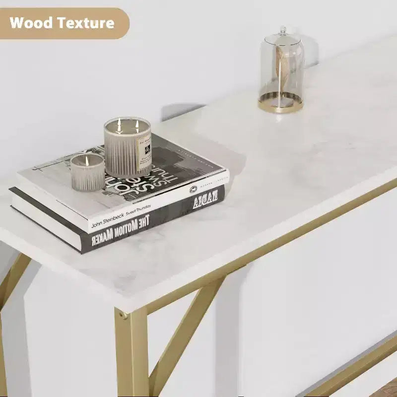Console moderne avec station de charge intégrée, Table d'appoint derrière le canapé avec ports USB et prises