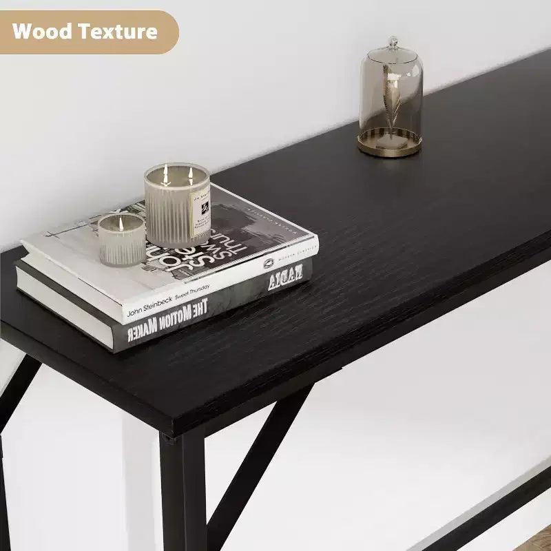 Console moderne avec station de charge intégrée, Table d'appoint derrière le canapé avec ports USB et prises