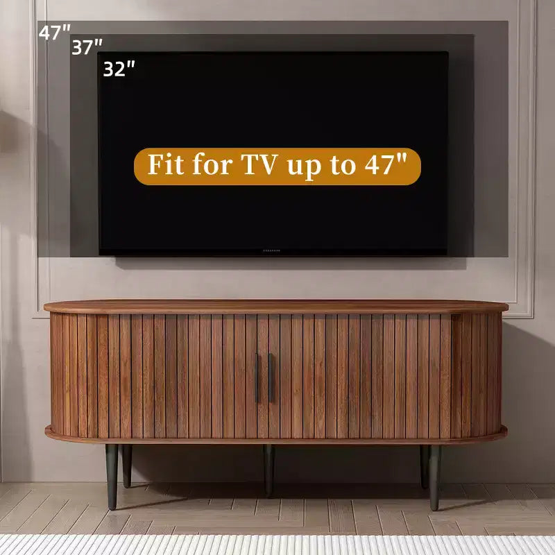 Meuble TV moderne en bois avec porte coulissante, 140 cm