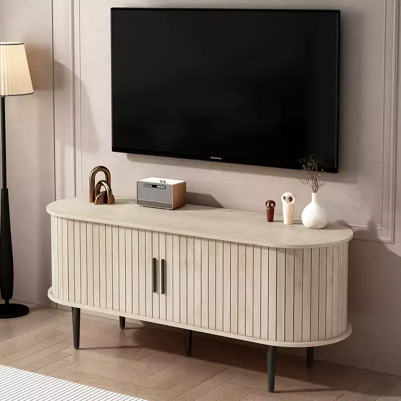 Meuble TV moderne en bois avec porte coulissante, 140 cm