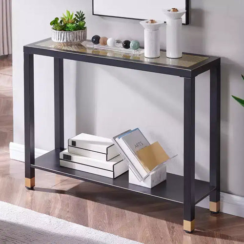 Probe Hues 41Console Table with Narrow Shelf Storage for Small Spaces