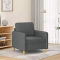 Fauteuil rembourré simple pour salon, tissu gris foncé, 60 cm