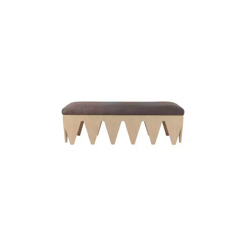 Banc rembourré en velours avec base en placage de chêne Art déco