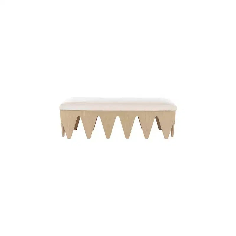 Banc rembourré en velours avec base en placage de chêne Art déco
