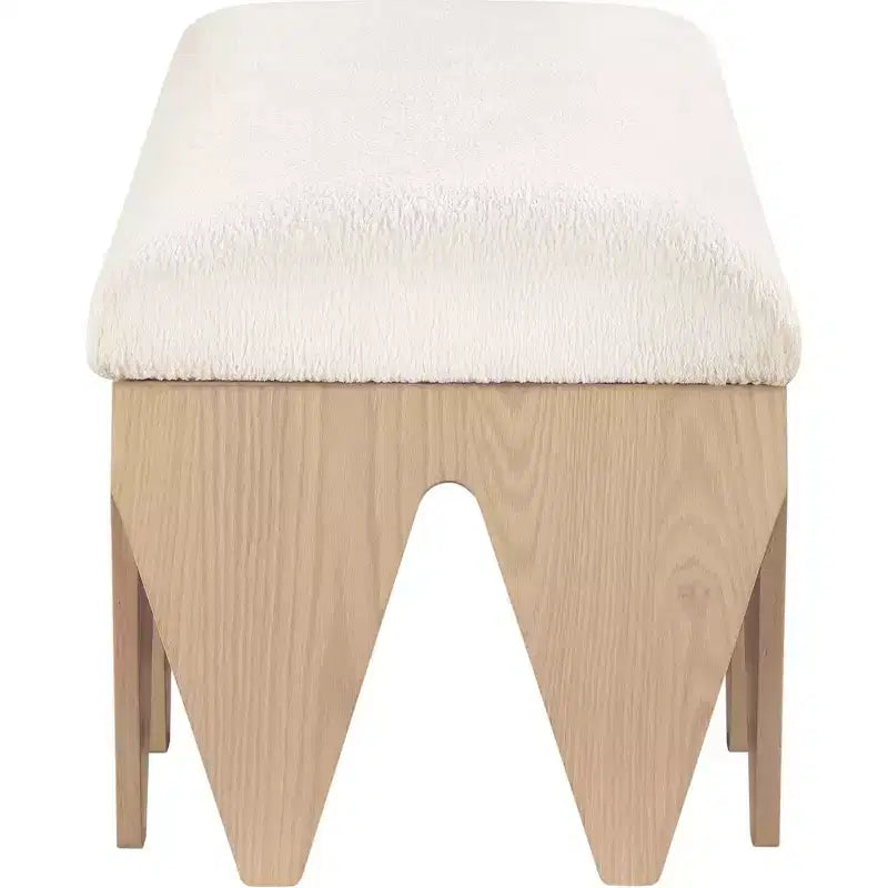Banc rembourré en velours avec base en placage de chêne Art déco