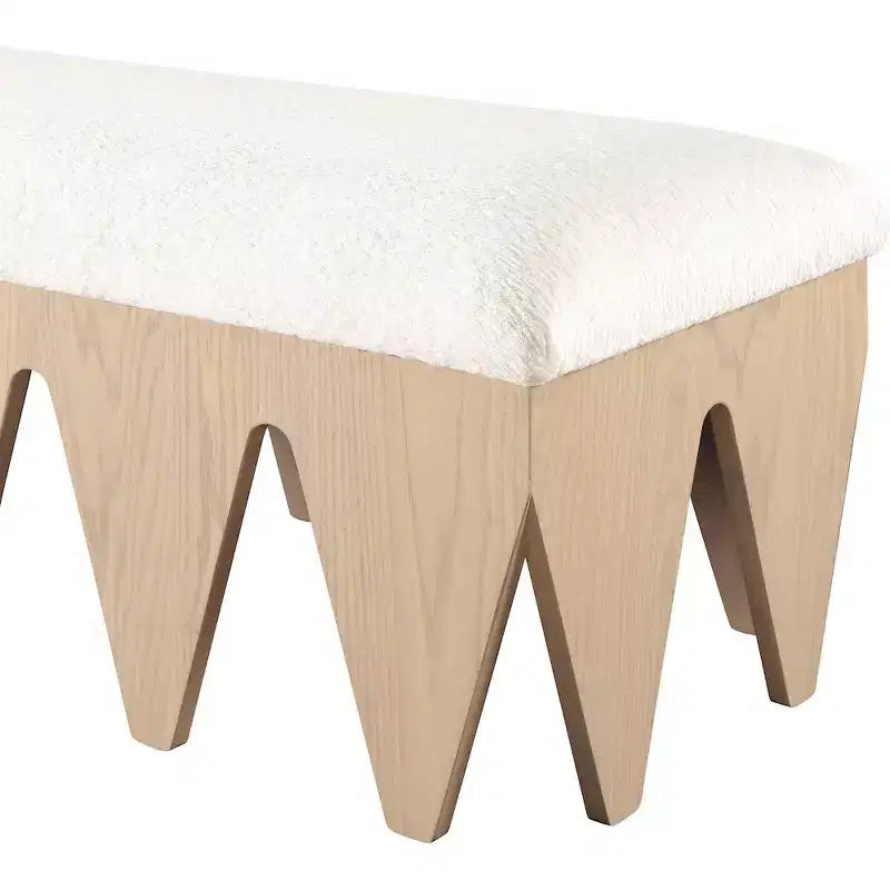 Banc rembourré en velours avec base en placage de chêne Art déco