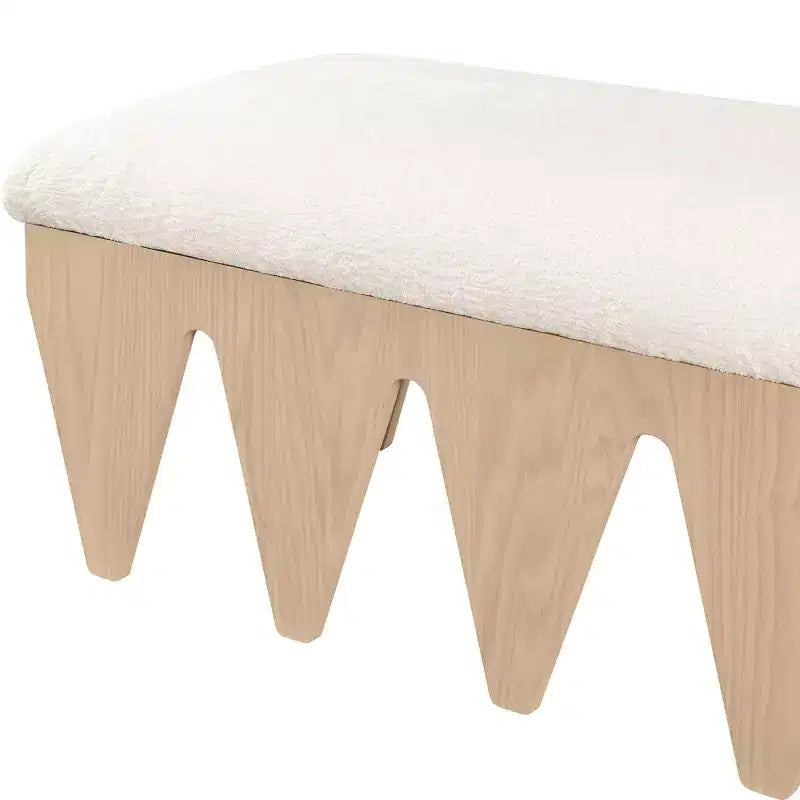 Banc rembourré en velours avec base en placage de chêne Art déco