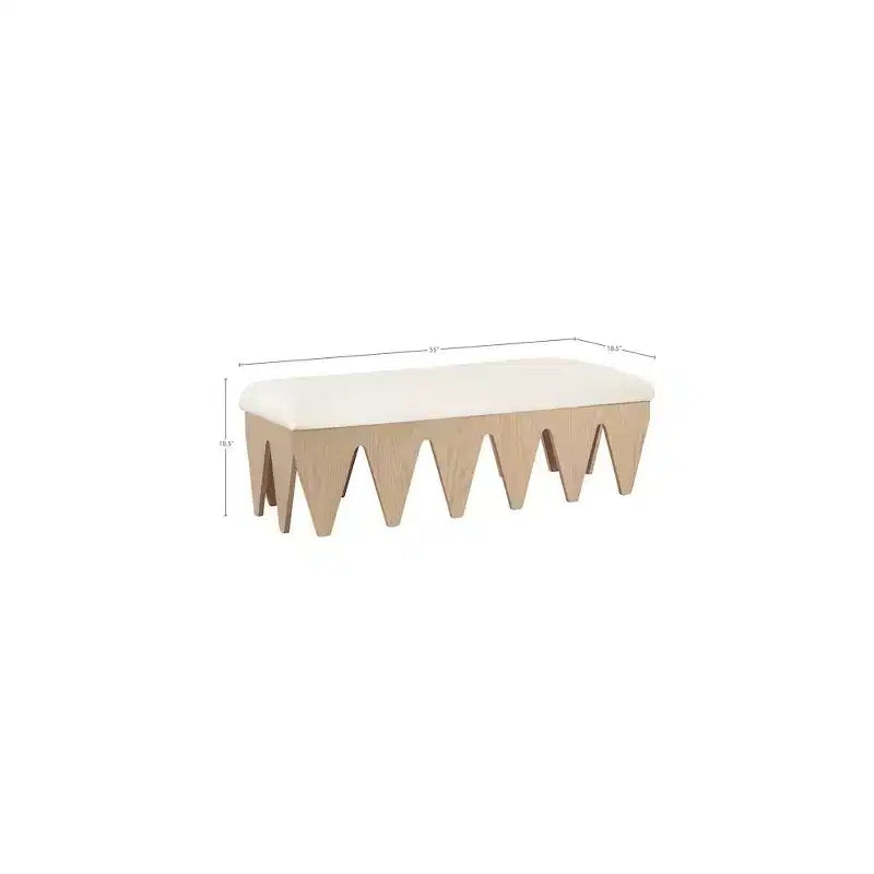 Banc rembourré en velours avec base en placage de chêne Art déco