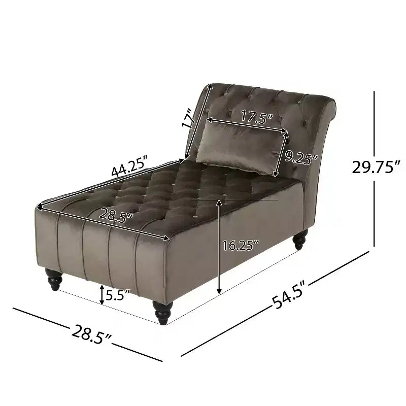 Méridienne moderne glamour rembourrée avec capitonnage en losange