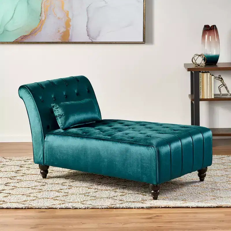 Méridienne moderne glamour rembourrée avec capitonnage en losange