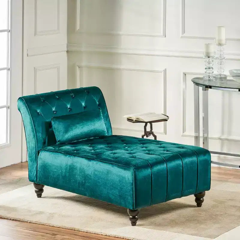 Méridienne moderne glamour rembourrée avec capitonnage en losange