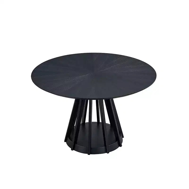 Table à manger ronde moderne 119 cm, Table à manger en bois pour 4 avec piédestal robuste pour la maison, la cuisine