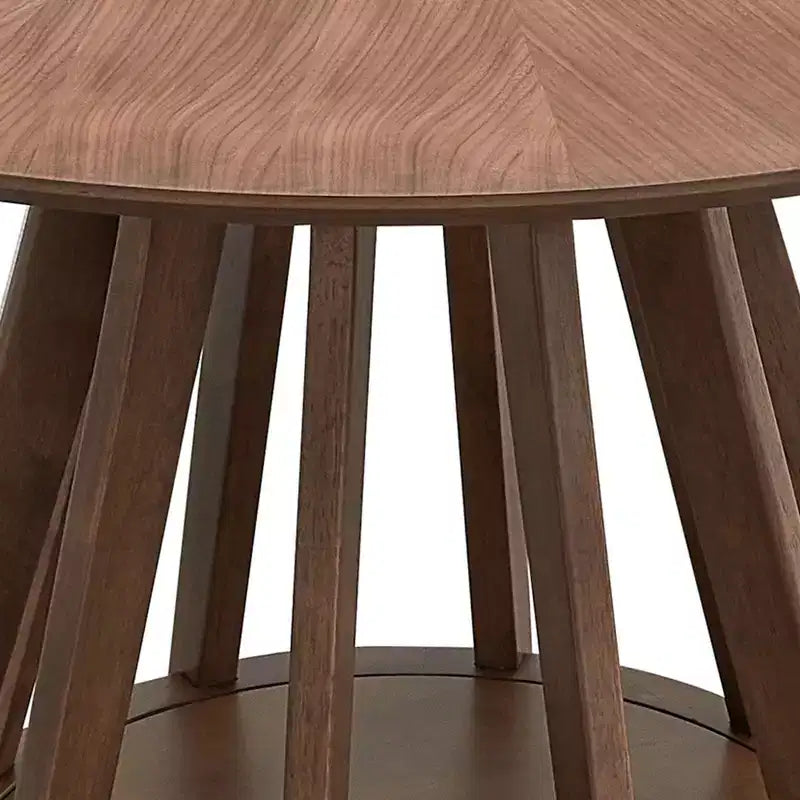 Table à manger ronde moderne 119 cm, Table à manger en bois pour 4 avec piédestal robuste pour la maison, la cuisine