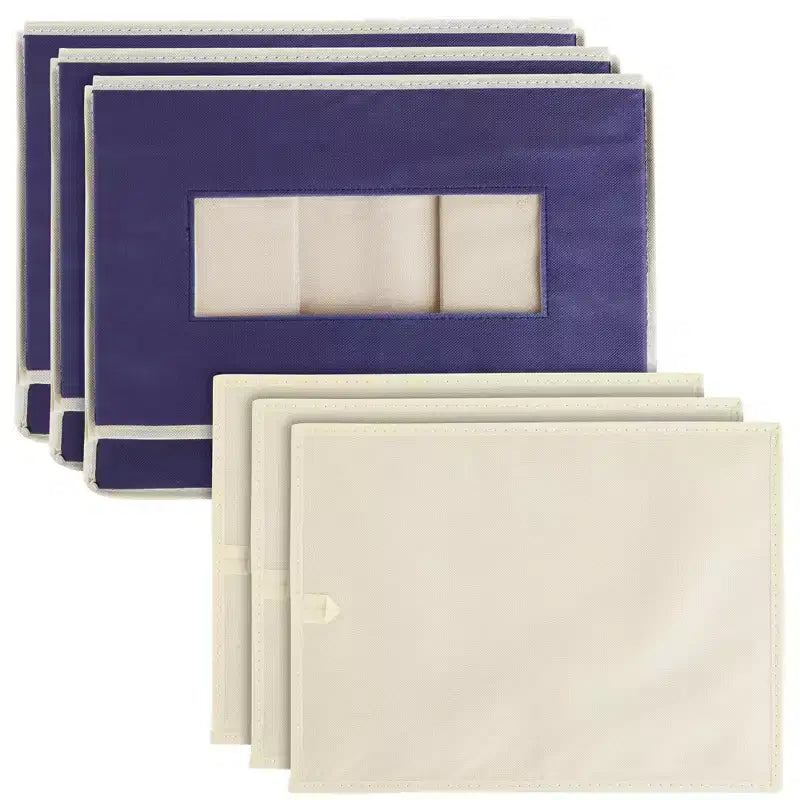 Lot de 3 bacs de rangement pliables en tissu, cubes et organiseurs avec poignées, paniers et boîtes pour étagères – 41,1 x 30,5 x 25,4 cm
