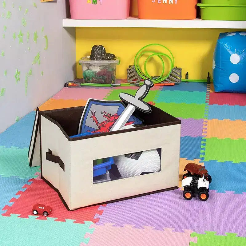 Lot de 3 bacs de rangement pliables en tissu, cubes et organiseurs avec poignées, paniers et boîtes pour étagères – 41,1 x 30,5 x 25,4 cm