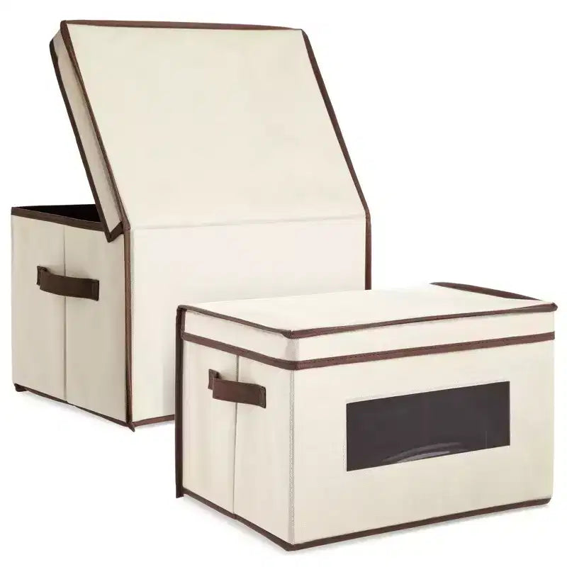 Lot de 3 bacs de rangement pliables en tissu, cubes et organiseurs avec poignées, paniers et boîtes pour étagères – 41,1 x 30,5 x 25,4 cm