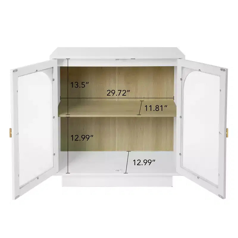 Meuble de rangement moderne, buffet avec 2 portes en acrylique, table console pour cuisine, salon, entrée, bureau