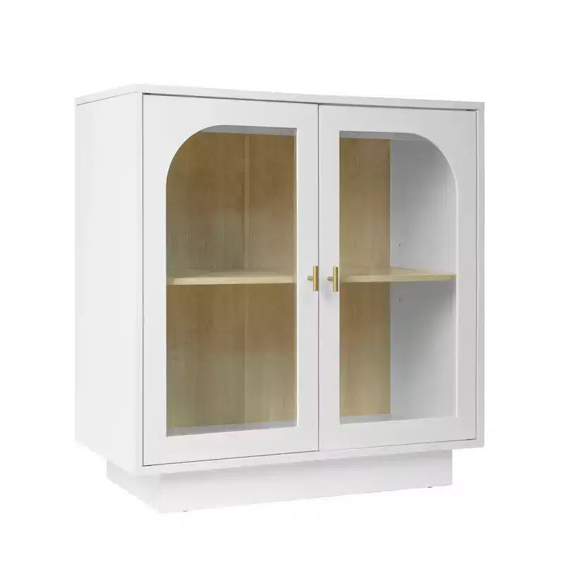 Meuble de rangement moderne, buffet avec 2 portes en acrylique, table console pour cuisine, salon, entrée, bureau