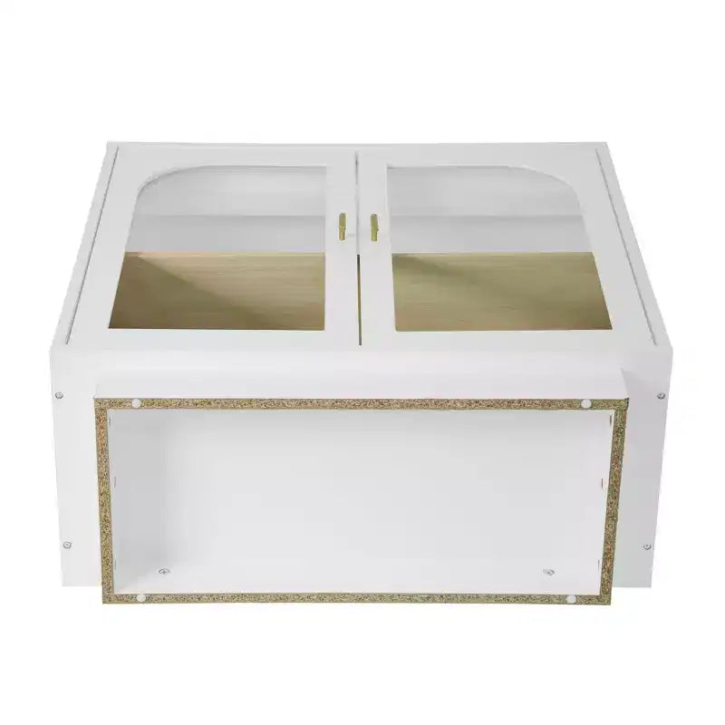 Meuble de rangement moderne, buffet avec 2 portes en acrylique, table console pour cuisine, salon, entrée, bureau