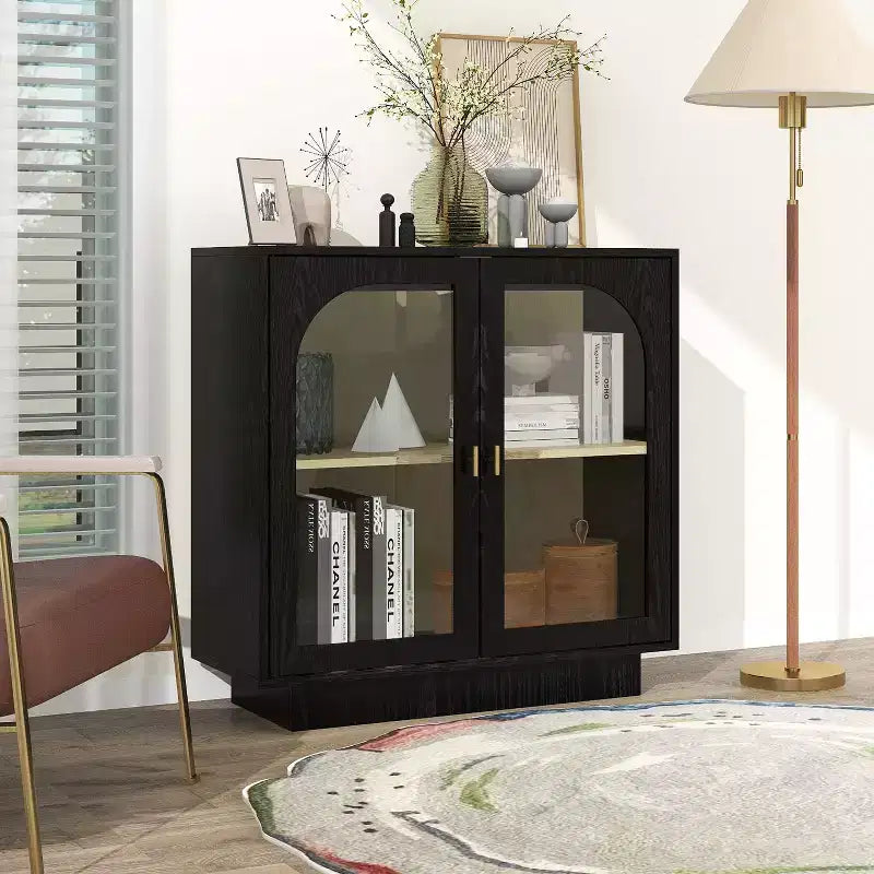 Meuble de rangement moderne, buffet avec 2 portes en acrylique, table console pour cuisine, salon, entrée, bureau