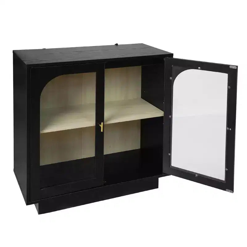 Meuble de rangement moderne, buffet avec 2 portes en acrylique, table console pour cuisine, salon, entrée, bureau