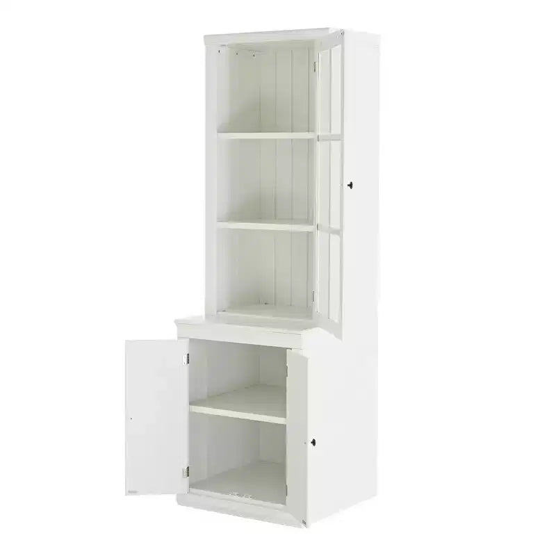 Buffet moderne avec portes vitrées et étagères réglables, Armoire de rangement pour cuisine/couloir/salon